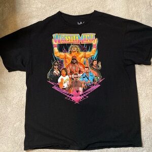 WWE Wrestlemania Group The Ultimate Warrior, Macho Man, Big Boss Man Tee Shirt